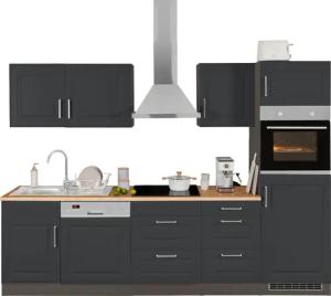 HELD MÖBEL Küchenzeile "Stockholm", Breite 280 cm, mit hochwertigen MDF Fronten im Landhaus-Stil