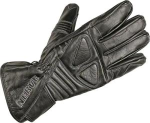 NERVE Motorradhandschuhe "Dark Leather", Polsterung über den Fingerknöcheln