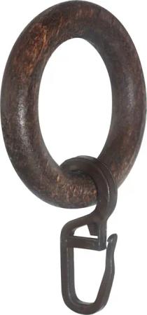 GARESA Gardinenring "Holzring mit Haken", (20 St.), für Durchmesser bis 20mm, einfache Montage