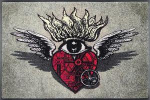 wash+dry by Kleen-Tex Fußmatte "Flaming Heart", rechteckig, 7 mm Höhe