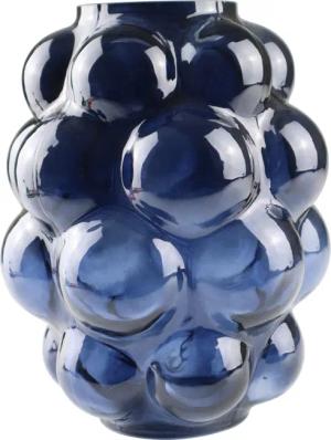 AM Design Dekovase "Vase aus blauem Glas", mit charmantem Punktedesign