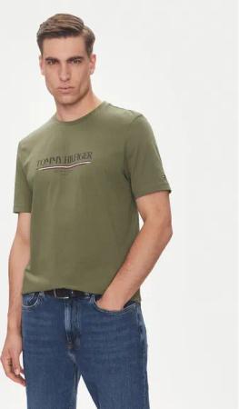 Tommy Hilfiger T-Shirt Brand Love MW0MW40324 Grün Regular Fit