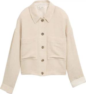 TOM TAILOR Damen Oversize Jacke mit Leinenanteil, beige, Uni, Gr. 46