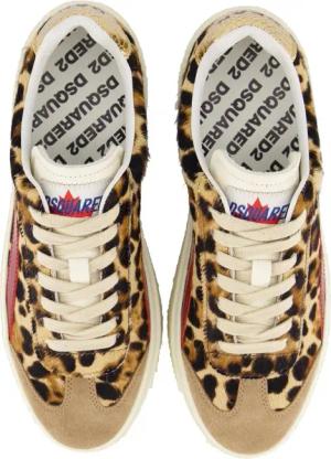 Dsquared2 Low-Top Sneaker - Dames Rider Sneaker Beige/Leo - Gr. 37 (EU) - in Braun - für Damen
