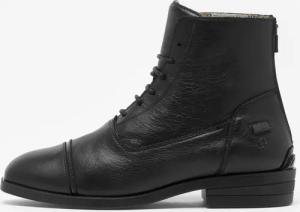 Reitstiefeletten 900 Leder geschnürt Erwachsene schwarz
