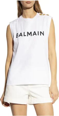 Balmain - Tshirt Short Sleeves White - Größe S - white