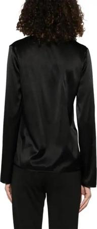 Pinko - Silk Blend Shirt With V-Neckline - Größe 46 - schwarz