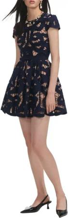 self-portrait - dress navy - Größe UK 8 - blau