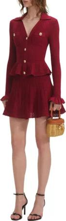 self-portrait - dress burgundy - Größe S - rot