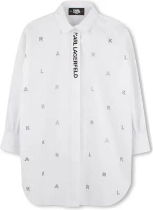 Karl Lagerfeld Kids Hemdkleid Z30463 D Weiß Relaxed Fit