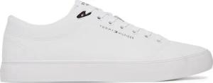 Tommy Hilfiger Sneakers aus Stoff Th Hi Vulc Core Low Lth Ii Ess FM0FM05511 Weiß
