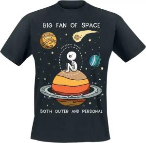 Goodie Two Sleeves T-Shirt - Big Fan Of Space - S bis XXL - für Männer - Größe L - schwarz