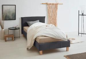 OTTO products Polsterbett "Heddi", in 5 Breiten: von 90cm-200cm, Biese am Kopfteil, Strukturstoff