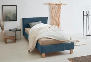 OTTO products Polsterbett "Heddi", in 5 Breiten: von 90cm-200cm, Biese am Kopfteil, Strukturstoff