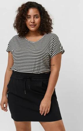Vero Moda Curve Kurzarmshirt "VMAVA PLAIN SS TOP STRIPE GA NOOS CURVE"