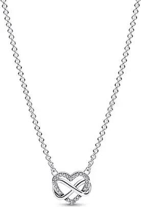Damenkette Unendlichkeit Herz, 925er Silber, Zirkonia