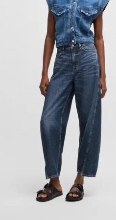 BOSS ORANGE Weite Jeans "Baloon High Rise Premium Damenmode", (BOSS ORANGE DENIM), mit BOSS-Badge
