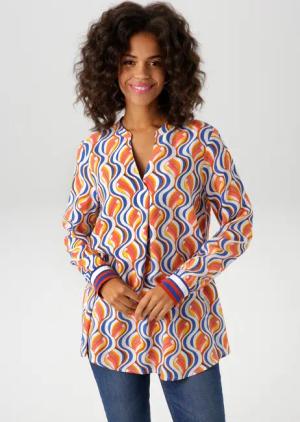 Aniston CASUAL Schlupfbluse, mit interessantem Retro-Muster