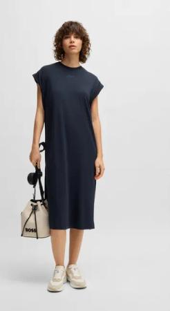 BOSS ORANGE Jerseykleid "Edress Premium Damenmode", mit Schlitzen, Logoschriftzug