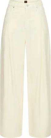 BOSS ORANGE Loose-fit-Jeans "Slouchy Pleated Mid Rise Premium Damenmode", (BOSS ORANGE DENIM), mit Bundfalten