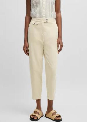BOSS ORANGE Chinohose "Taschina-D Premium Damenmode", mit Logo-Knopf