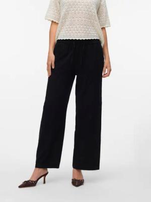 Vero Moda Schlupfhose "VMCAIA MW WIDE PANT WVN NOOS", mit Leinen