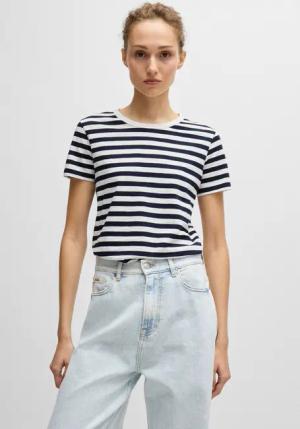 BOSS ORANGE T-Shirt "Esla Striped Premium Damenmode", Premium Damenmode, im gestreiften Design
