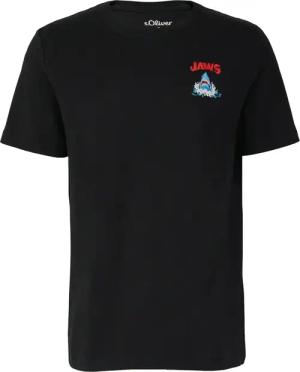 s.Oliver T-Shirt aus Baumwolle mit Haifisch Jaws-Aufnäher, extralang