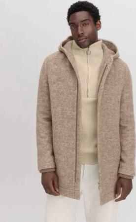 hessnatur Herren Rhön-Mantel Relaxed aus regionaler Schurwolle - beige - Größe 46