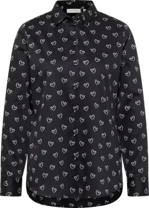 Hemdbluse in schwarz bedruckt