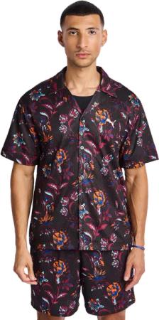 Puma Floral Sport Herren T-Shirts - Schwarz - Größe M - Poly Mesh