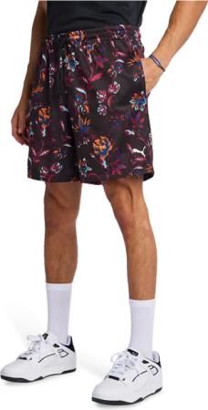 Puma Floral Sport Herren Kurze Hosen - Schwarz - Größe M - Poly Mesh