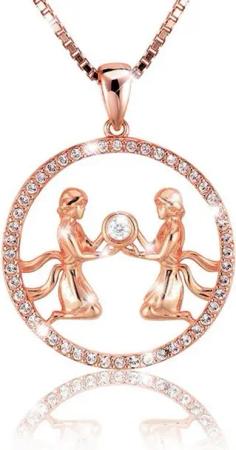 PAVELS Kette mit Anhänger Shine Zwillinge, Elegante Sternzeichenkette für Zwillinge