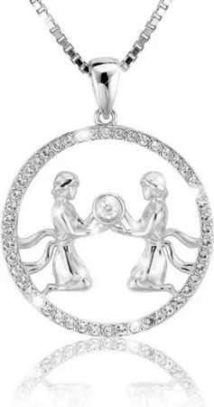 PAVELS Kette mit Anhänger Shine Zwillinge, Elegante Sternzeichenkette für Zwillinge