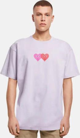 Merchcode Hugs & Love - Two Hearts Heavy Oversize Tee