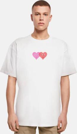 Merchcode Hugs & Love - Two Hearts Heavy Oversize Tee