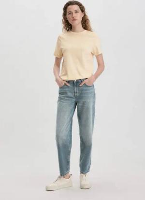 hessnatur Damen Jeans NELE Barrel Leg aus Bio-Baumwolle - blau - Größe 34/30