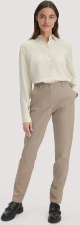 hessnatur Damen Chino Straight Leg Regular aus Bio-Baumwolle - beige - Größe 34