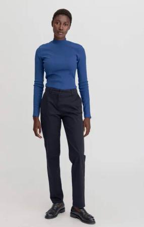 hessnatur Damen Chino Straight Leg Regular aus Bio-Baumwolle - blau - Größe 44