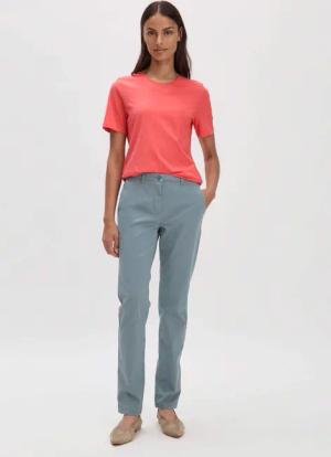 hessnatur Damen Chino Straight Leg Regular aus Bio-Baumwolle - grün - Größe 40