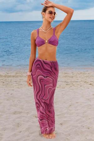 Abstrakter Transparenter Strick-Strand-Sarong