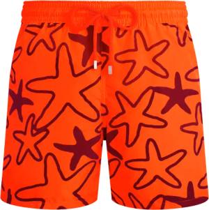 Vilebrequin Ultraleichte Und Verstaubare Flocked Starlettes Badeshorts Für Herren - Mahina - Orange - Größe XXL