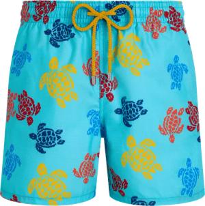 Vilebrequin Ronde Des Tortues Tricot Badeshorts Für Herren – Vilebrequin X Falke - Moorea - Blau - Größe XXL