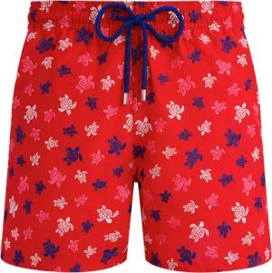Vilebrequin Ronde Des Tortues Badeshorts Mit Stickerei Für Herren – Limited Edition - Mistral - Rot - Größe M