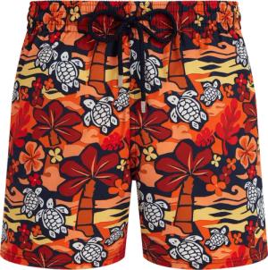 Vilebrequin Kurze Monoi Turtles Stretch-badeshorts Für Herren - Monrise - Orange - Größe 5XL