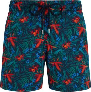 Vilebrequin Kurze Tropical Flowers Stretch-badeshorts Für Herren - Moorise - Blau - Größe XXXL