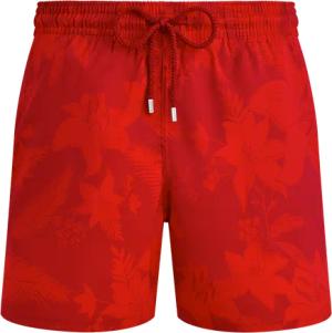 Vilebrequin Kurze Flower Power Stretch-badeshorts Für Herren - Monrise - Rot - Größe 4XL