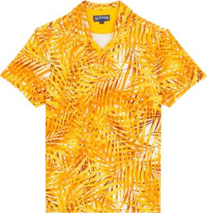 Vilebrequin Palm Leaves Frottee-polohemd Für Herren - Phoenix - Orange - Größe XXL