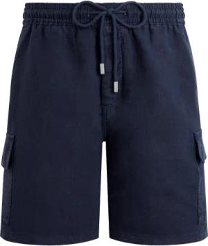 Vilebrequin Einfarbige Leinen-bermudashorts Mit Cargotaschen Für Herren - Baie - Blau - Größe XL