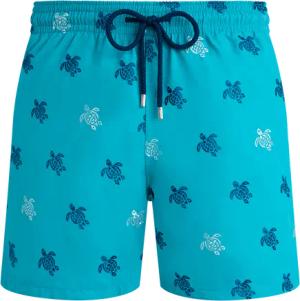 Vilebrequin Micro Ronde Des Tortues Diagonale Badeshorts Mit Stickerei Für Herren – Limitierte Serie - Mistral - Grün - Größe M
